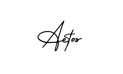 How to make Aetos name signature. Use AmerikaSignatureDemo-Regular style for creating short signs online. This is the latest handwritten sign. Aetos signature style 3 images and pictures png