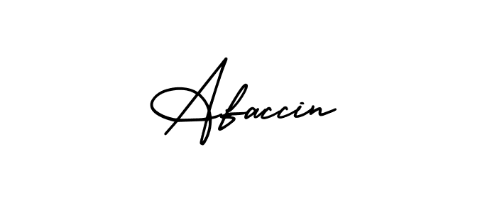 Use a signature maker to create a handwritten signature online. With this signature software, you can design (AmerikaSignatureDemo-Regular) your own signature for name Afaccin. Afaccin signature style 3 images and pictures png