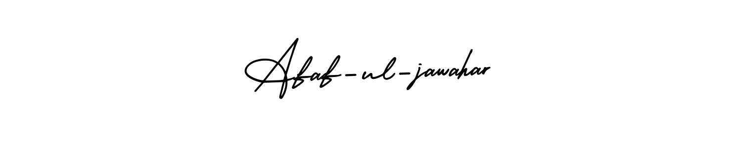 Make a beautiful signature design for name Afaf-ul-jawahar. With this signature (AmerikaSignatureDemo-Regular) style, you can create a handwritten signature for free. Afaf-ul-jawahar signature style 3 images and pictures png