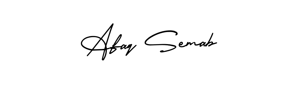 Use a signature maker to create a handwritten signature online. With this signature software, you can design (AmerikaSignatureDemo-Regular) your own signature for name Afaq Semab. Afaq Semab signature style 3 images and pictures png