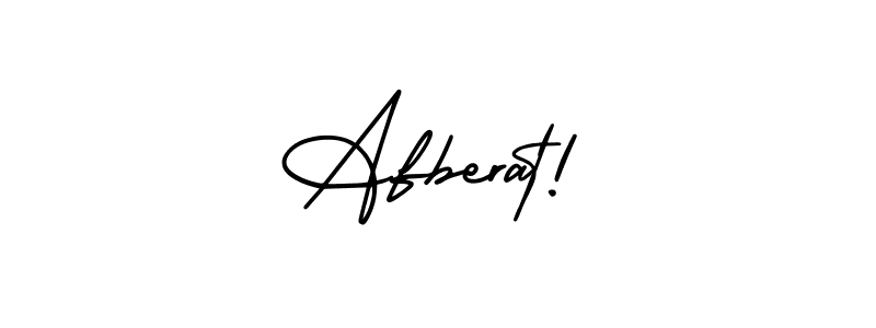 The best way (AmerikaSignatureDemo-Regular) to make a short signature is to pick only two or three words in your name. The name Afberat! include a total of six letters. For converting this name. Afberat! signature style 3 images and pictures png