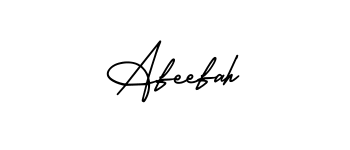 The best way (AmerikaSignatureDemo-Regular) to make a short signature is to pick only two or three words in your name. The name Afeefah include a total of six letters. For converting this name. Afeefah signature style 3 images and pictures png
