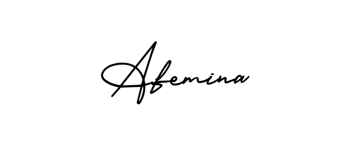 Design your own signature with our free online signature maker. With this signature software, you can create a handwritten (AmerikaSignatureDemo-Regular) signature for name Afemina. Afemina signature style 3 images and pictures png