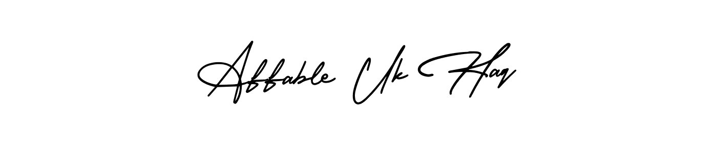 Create a beautiful signature design for name Affable Uk Haq. With this signature (AmerikaSignatureDemo-Regular) fonts, you can make a handwritten signature for free. Affable Uk Haq signature style 3 images and pictures png