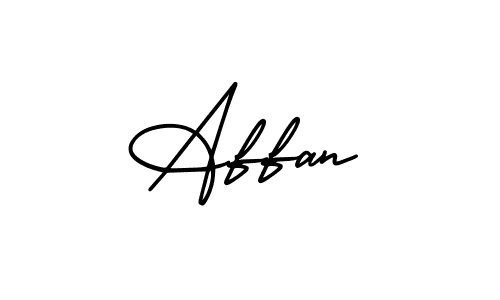 Affan stylish signature style. Best Handwritten Sign (AmerikaSignatureDemo-Regular) for my name. Handwritten Signature Collection Ideas for my name Affan. Affan signature style 3 images and pictures png