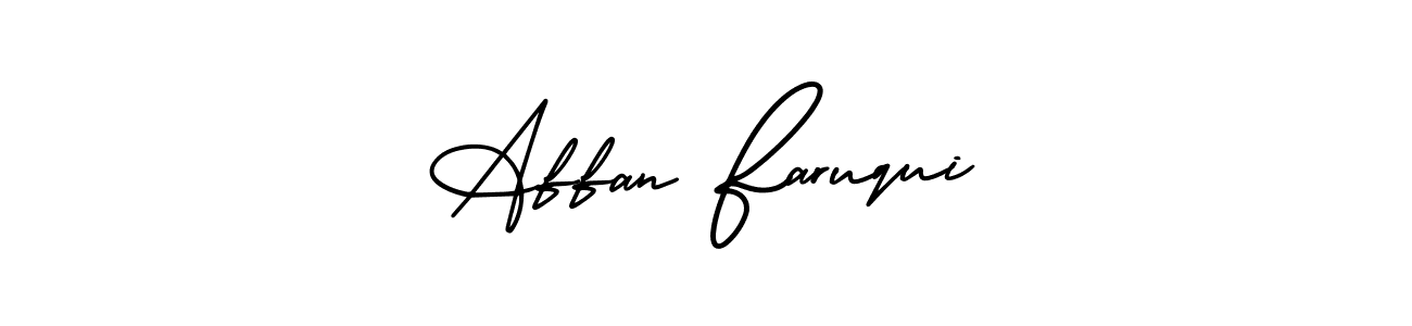 How to make Affan Faruqui name signature. Use AmerikaSignatureDemo-Regular style for creating short signs online. This is the latest handwritten sign. Affan Faruqui signature style 3 images and pictures png