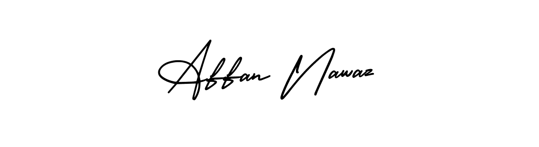 The best way (AmerikaSignatureDemo-Regular) to make a short signature is to pick only two or three words in your name. The name Affan Nawaz include a total of six letters. For converting this name. Affan Nawaz signature style 3 images and pictures png