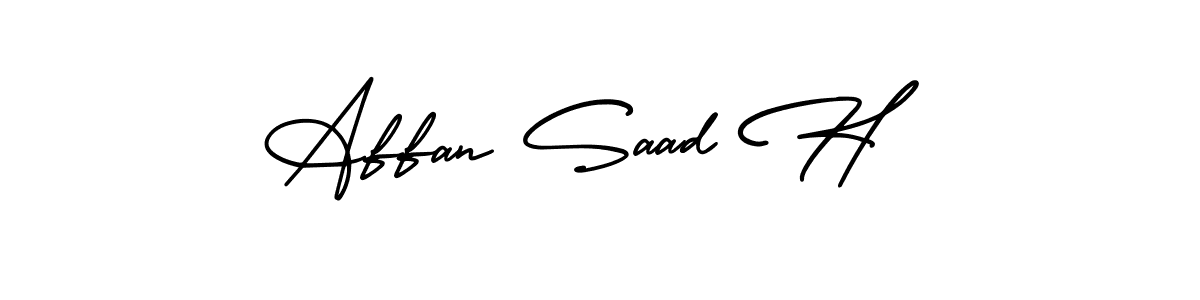 Create a beautiful signature design for name Affan Saad H. With this signature (AmerikaSignatureDemo-Regular) fonts, you can make a handwritten signature for free. Affan Saad H signature style 3 images and pictures png