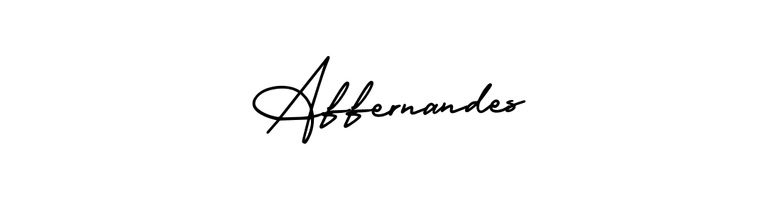 You should practise on your own different ways (AmerikaSignatureDemo-Regular) to write your name (Affernandes) in signature. don't let someone else do it for you. Affernandes signature style 3 images and pictures png