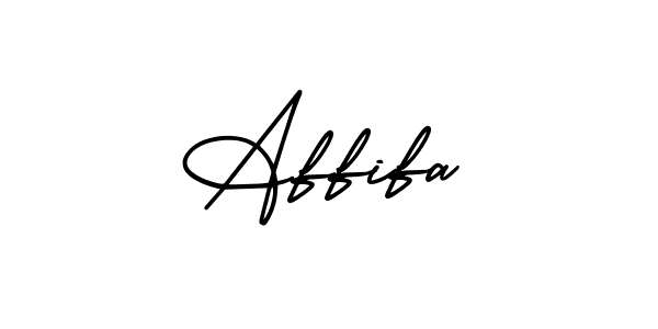 How to make Affifa name signature. Use AmerikaSignatureDemo-Regular style for creating short signs online. This is the latest handwritten sign. Affifa signature style 3 images and pictures png