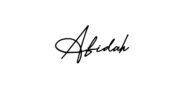 How to make Afidah name signature. Use AmerikaSignatureDemo-Regular style for creating short signs online. This is the latest handwritten sign. Afidah signature style 3 images and pictures png