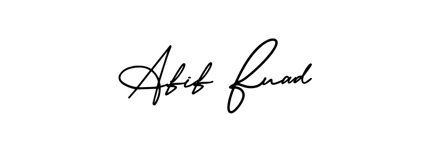 You should practise on your own different ways (AmerikaSignatureDemo-Regular) to write your name (Afif Fuad) in signature. don't let someone else do it for you. Afif Fuad signature style 3 images and pictures png