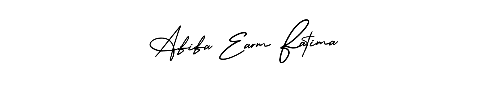 How to make Afifa Earm Fatima name signature. Use AmerikaSignatureDemo-Regular style for creating short signs online. This is the latest handwritten sign. Afifa Earm Fatima signature style 3 images and pictures png