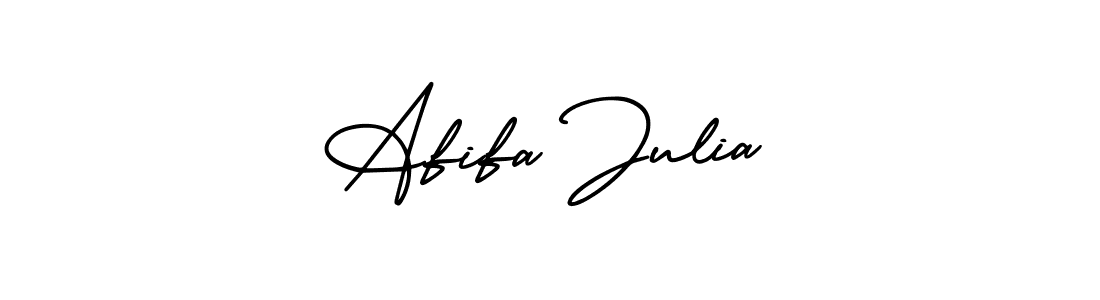 How to make Afifa Julia name signature. Use AmerikaSignatureDemo-Regular style for creating short signs online. This is the latest handwritten sign. Afifa Julia signature style 3 images and pictures png