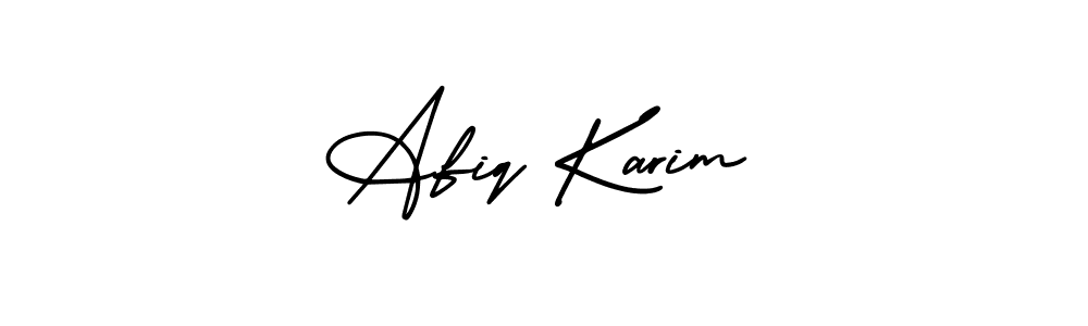 How to make Afiq Karim signature? AmerikaSignatureDemo-Regular is a professional autograph style. Create handwritten signature for Afiq Karim name. Afiq Karim signature style 3 images and pictures png