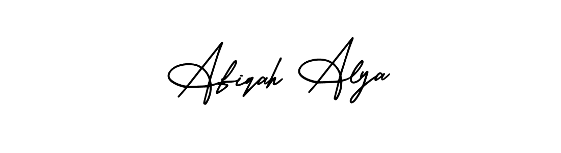 How to make Afiqah Alya name signature. Use AmerikaSignatureDemo-Regular style for creating short signs online. This is the latest handwritten sign. Afiqah Alya signature style 3 images and pictures png