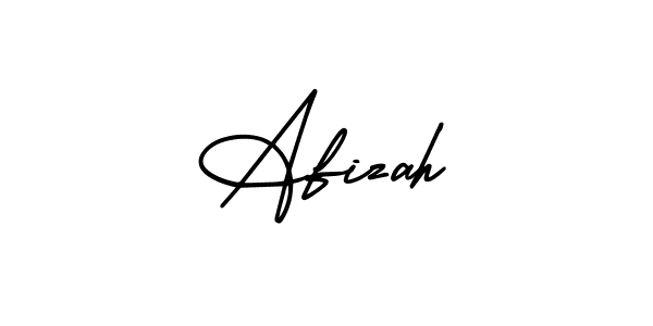 How to make Afizah name signature. Use AmerikaSignatureDemo-Regular style for creating short signs online. This is the latest handwritten sign. Afizah signature style 3 images and pictures png