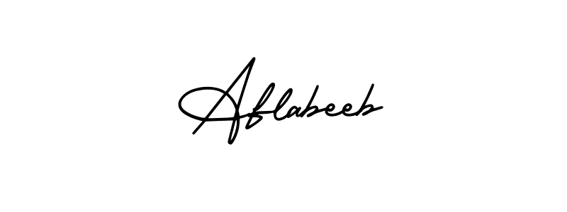 How to make Aflabeeb name signature. Use AmerikaSignatureDemo-Regular style for creating short signs online. This is the latest handwritten sign. Aflabeeb signature style 3 images and pictures png