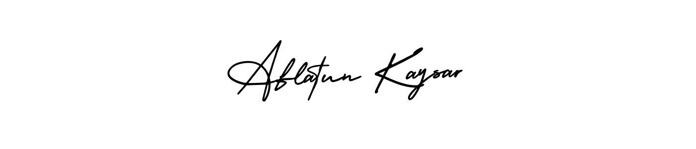 You should practise on your own different ways (AmerikaSignatureDemo-Regular) to write your name (Aflatun Kaysar) in signature. don't let someone else do it for you. Aflatun Kaysar signature style 3 images and pictures png