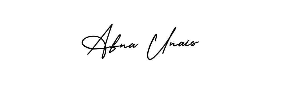 How to make Afna Unais name signature. Use AmerikaSignatureDemo-Regular style for creating short signs online. This is the latest handwritten sign. Afna Unais signature style 3 images and pictures png