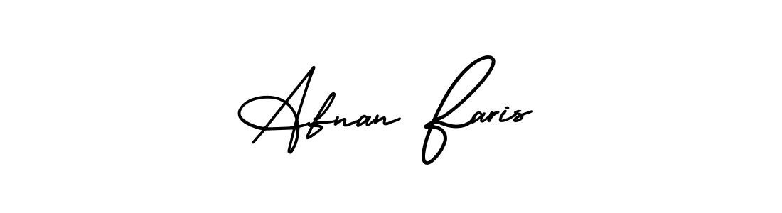 Make a beautiful signature design for name Afnan Faris. With this signature (AmerikaSignatureDemo-Regular) style, you can create a handwritten signature for free. Afnan Faris signature style 3 images and pictures png