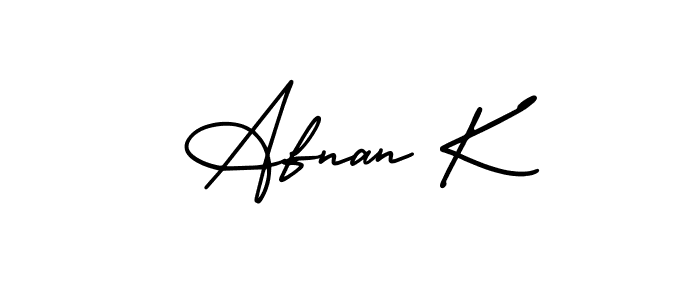 It looks lik you need a new signature style for name Afnan K. Design unique handwritten (AmerikaSignatureDemo-Regular) signature with our free signature maker in just a few clicks. Afnan K signature style 3 images and pictures png