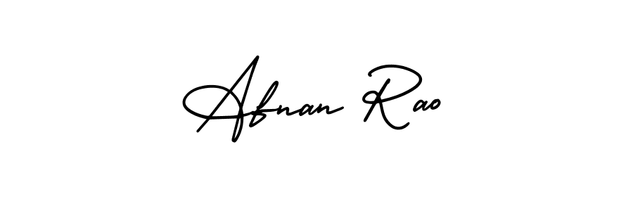 You should practise on your own different ways (AmerikaSignatureDemo-Regular) to write your name (Afnan Rao) in signature. don't let someone else do it for you. Afnan Rao signature style 3 images and pictures png