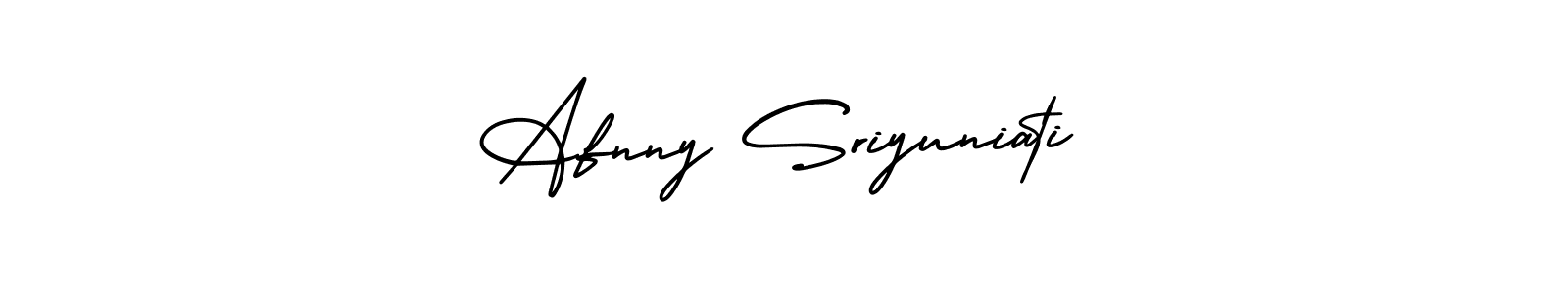 It looks lik you need a new signature style for name Afnny Sriyuniati. Design unique handwritten (AmerikaSignatureDemo-Regular) signature with our free signature maker in just a few clicks. Afnny Sriyuniati signature style 3 images and pictures png