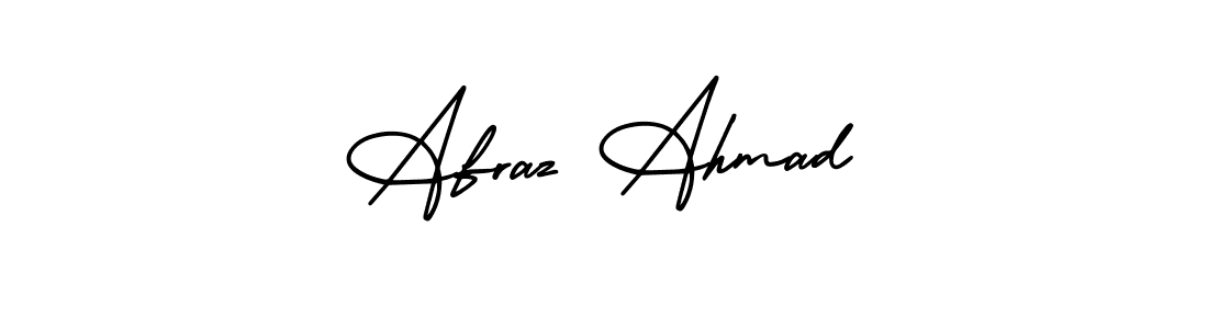 The best way (AmerikaSignatureDemo-Regular) to make a short signature is to pick only two or three words in your name. The name Afraz Ahmad include a total of six letters. For converting this name. Afraz Ahmad signature style 3 images and pictures png