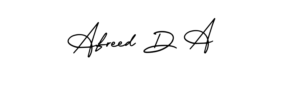 It looks lik you need a new signature style for name Afreed D A. Design unique handwritten (AmerikaSignatureDemo-Regular) signature with our free signature maker in just a few clicks. Afreed D A signature style 3 images and pictures png