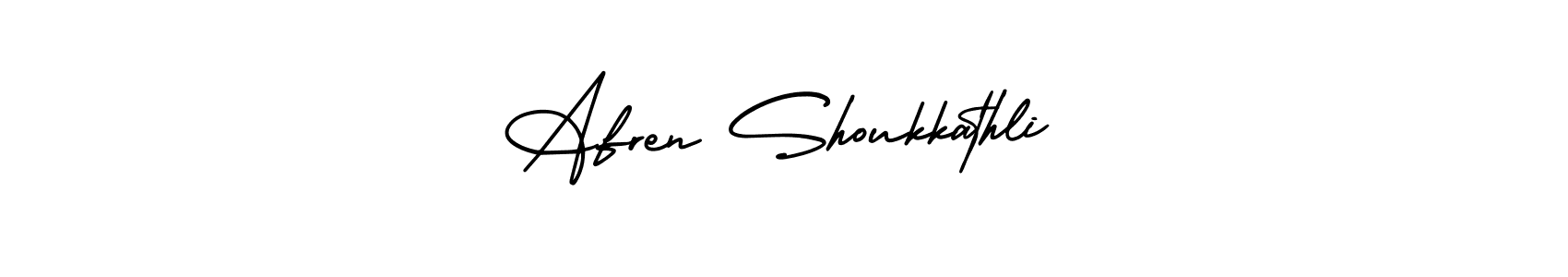 How to make Afren Shoukkathli name signature. Use AmerikaSignatureDemo-Regular style for creating short signs online. This is the latest handwritten sign. Afren Shoukkathli signature style 3 images and pictures png