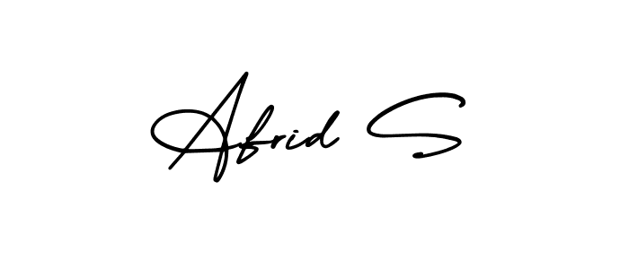 Make a beautiful signature design for name Afrid S. With this signature (AmerikaSignatureDemo-Regular) style, you can create a handwritten signature for free. Afrid S signature style 3 images and pictures png