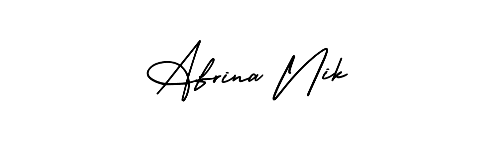 Make a beautiful signature design for name Afrina Nik. With this signature (AmerikaSignatureDemo-Regular) style, you can create a handwritten signature for free. Afrina Nik signature style 3 images and pictures png