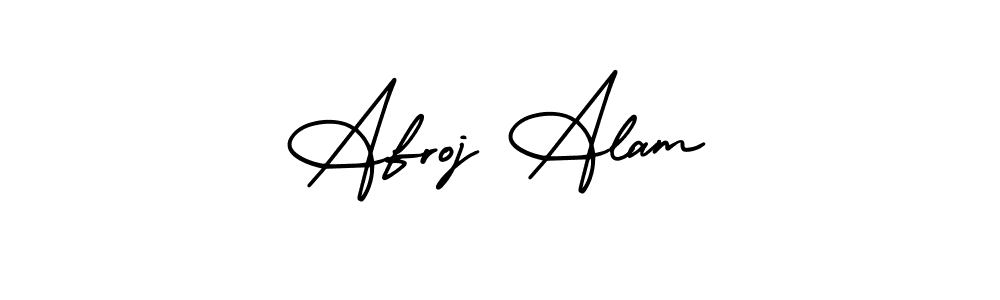 The best way (AmerikaSignatureDemo-Regular) to make a short signature is to pick only two or three words in your name. The name Afroj Alam include a total of six letters. For converting this name. Afroj Alam signature style 3 images and pictures png