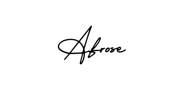 Use a signature maker to create a handwritten signature online. With this signature software, you can design (AmerikaSignatureDemo-Regular) your own signature for name Afrose. Afrose signature style 3 images and pictures png