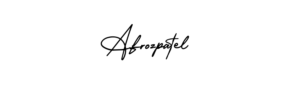 The best way (AmerikaSignatureDemo-Regular) to make a short signature is to pick only two or three words in your name. The name Afrozpatel include a total of six letters. For converting this name. Afrozpatel signature style 3 images and pictures png