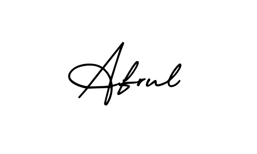 Use a signature maker to create a handwritten signature online. With this signature software, you can design (AmerikaSignatureDemo-Regular) your own signature for name Afrul. Afrul signature style 3 images and pictures png