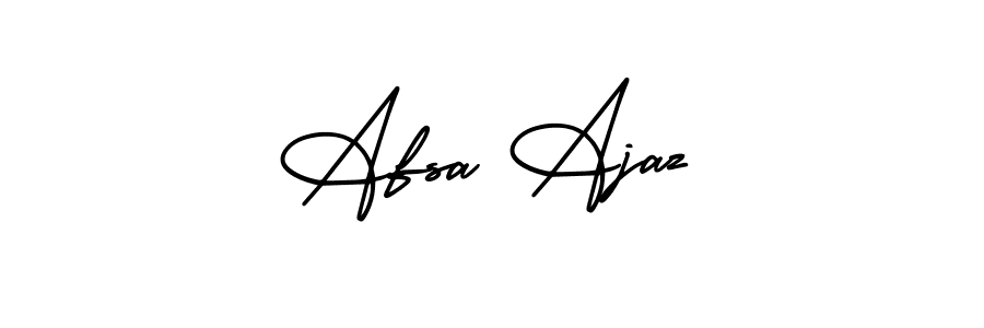 This is the best signature style for the Afsa Ajaz name. Also you like these signature font (AmerikaSignatureDemo-Regular). Mix name signature. Afsa Ajaz signature style 3 images and pictures png