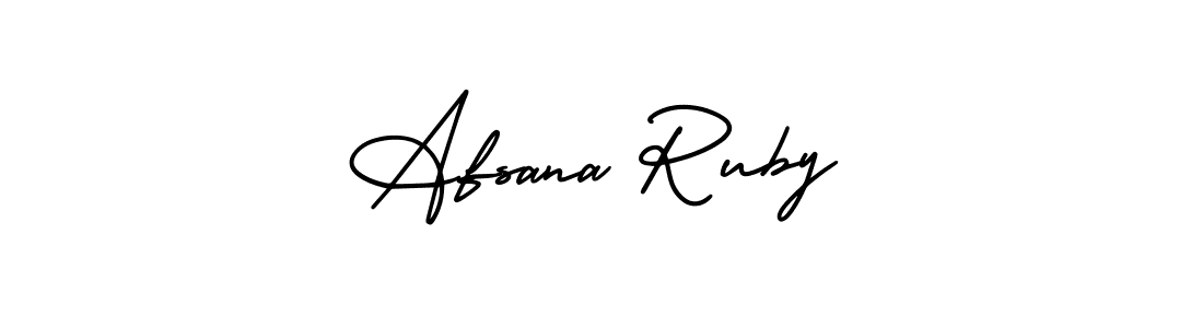 How to Draw Afsana Ruby signature style? AmerikaSignatureDemo-Regular is a latest design signature styles for name Afsana Ruby. Afsana Ruby signature style 3 images and pictures png