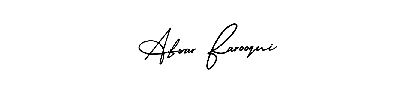 This is the best signature style for the Afsar Farooqui name. Also you like these signature font (AmerikaSignatureDemo-Regular). Mix name signature. Afsar Farooqui signature style 3 images and pictures png