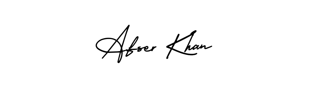 This is the best signature style for the Afser Khan name. Also you like these signature font (AmerikaSignatureDemo-Regular). Mix name signature. Afser Khan signature style 3 images and pictures png