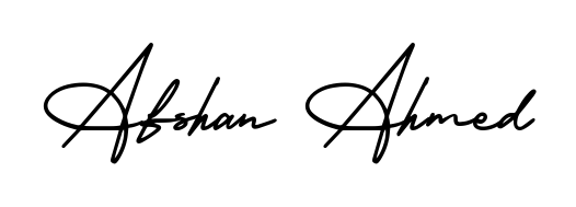 Transform the name Afshan Ahmed into a signature masterpiece using AmerikaSignatureDemo-Regular font. Ideal for photographers, artists, and creators looking for watermarks. Afshan Ahmed signature style 3 images and pictures png