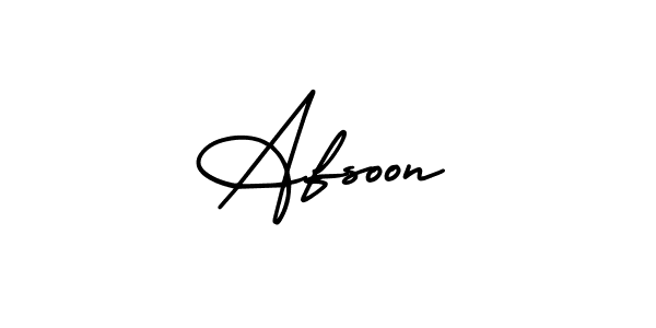 Use a signature maker to create a handwritten signature online. With this signature software, you can design (AmerikaSignatureDemo-Regular) your own signature for name Afsoon. Afsoon signature style 3 images and pictures png