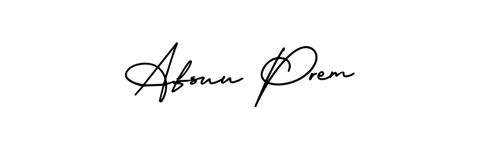 Use a signature maker to create a handwritten signature online. With this signature software, you can design (AmerikaSignatureDemo-Regular) your own signature for name Afsuu Prem. Afsuu Prem signature style 3 images and pictures png
