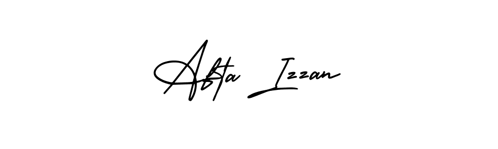 This is the best signature style for the Afta Izzan name. Also you like these signature font (AmerikaSignatureDemo-Regular). Mix name signature. Afta Izzan signature style 3 images and pictures png