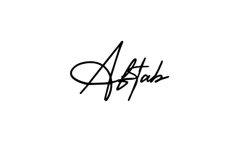 The best way (AmerikaSignatureDemo-Regular) to make a short signature is to pick only two or three words in your name. The name Aftab include a total of six letters. For converting this name. Aftab signature style 3 images and pictures png