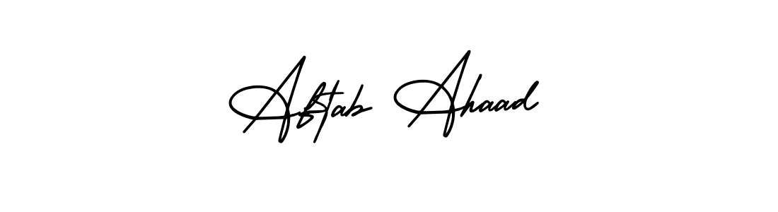 if you are searching for the best signature style for your name Aftab Ahaad. so please give up your signature search. here we have designed multiple signature styles  using AmerikaSignatureDemo-Regular. Aftab Ahaad signature style 3 images and pictures png