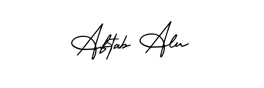 How to make Aftab Alu signature? AmerikaSignatureDemo-Regular is a professional autograph style. Create handwritten signature for Aftab Alu name. Aftab Alu signature style 3 images and pictures png