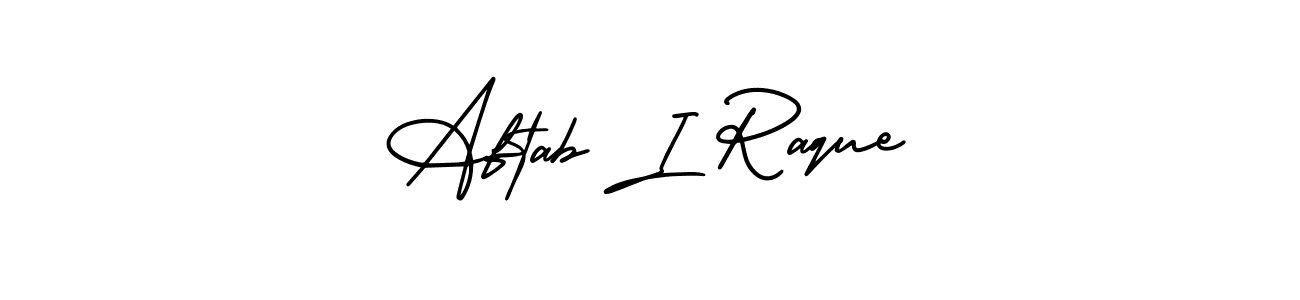 This is the best signature style for the Aftab I Raque name. Also you like these signature font (AmerikaSignatureDemo-Regular). Mix name signature. Aftab I Raque signature style 3 images and pictures png