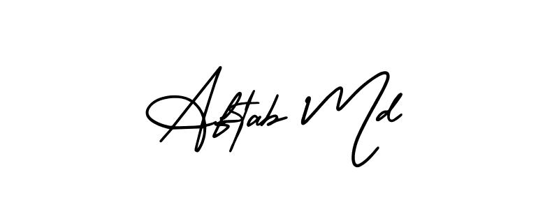 Create a beautiful signature design for name Aftab Md. With this signature (AmerikaSignatureDemo-Regular) fonts, you can make a handwritten signature for free. Aftab Md signature style 3 images and pictures png